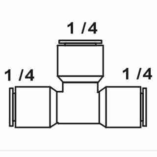 Tiger 1/4" tube equal tee connector