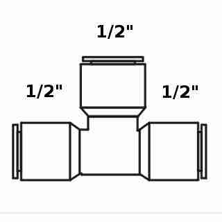 Tiger 1/2" tube equal tee connector