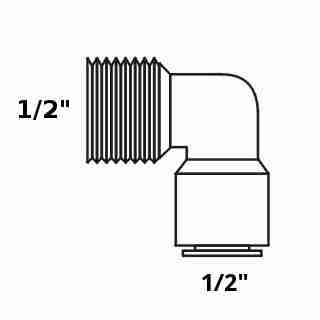 Tiger elbow 1/2" tube x 1/2"npt