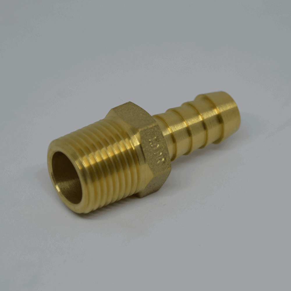 1/4" Male x 1/2"" Brass Hose Barb - Image 2