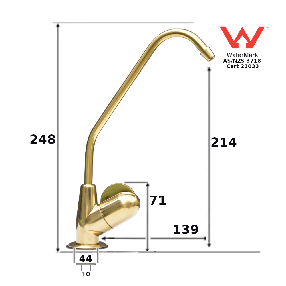 Brushed Gold Fin Water Filter Tap 01
