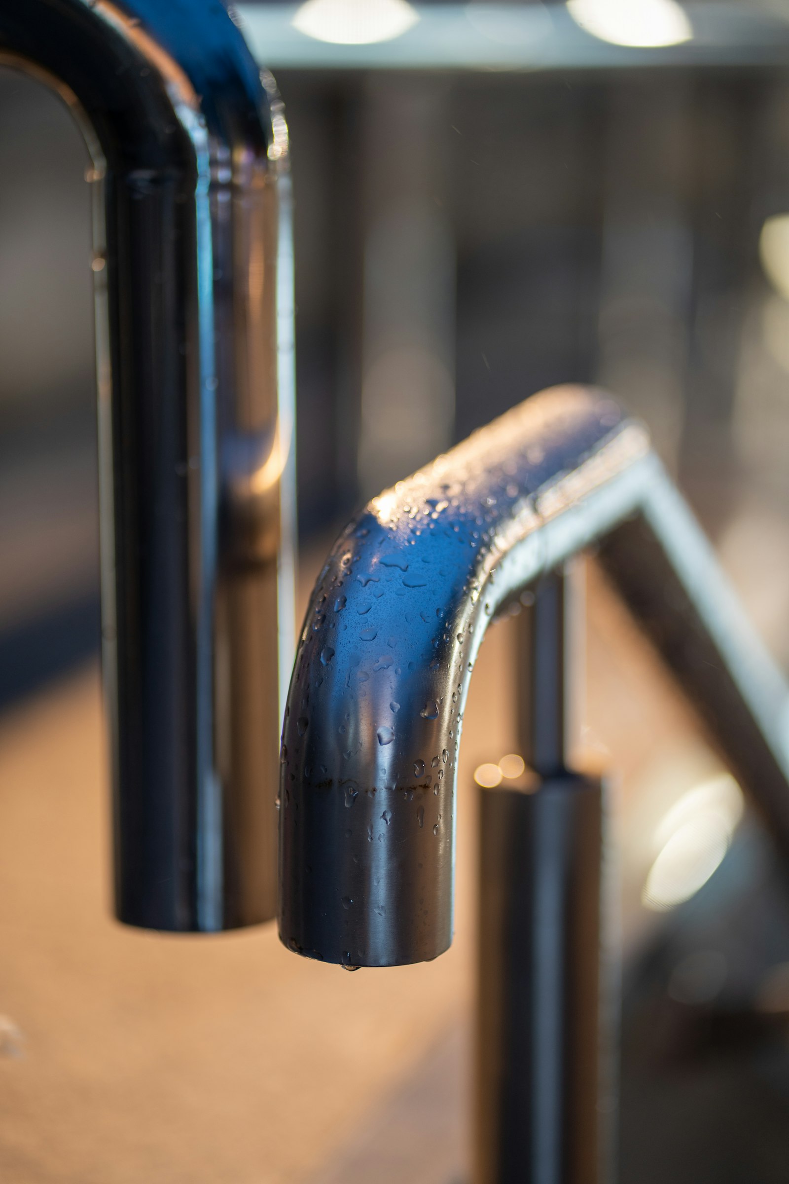 Close-up of filtered water droplets